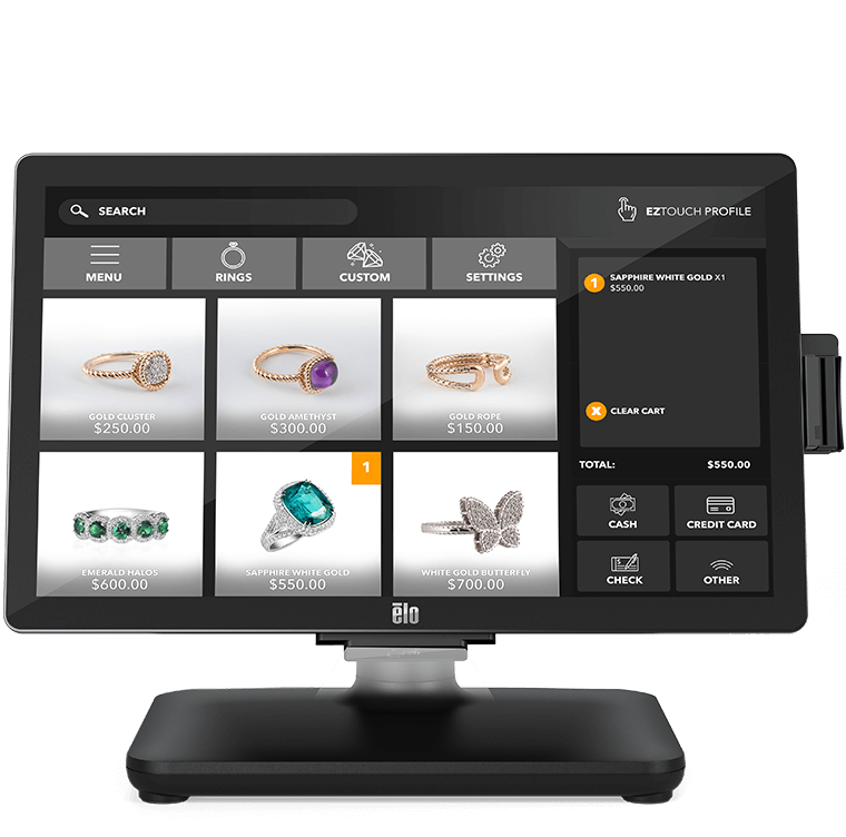 Elo All in one touchscreen pos terminal with Elo Edge Connect Technology