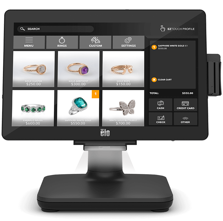 Elo All in one touchscreen pos terminal with Elo Edge Connect Technology