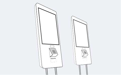 Two Self-Checkout Kiosks Illustration