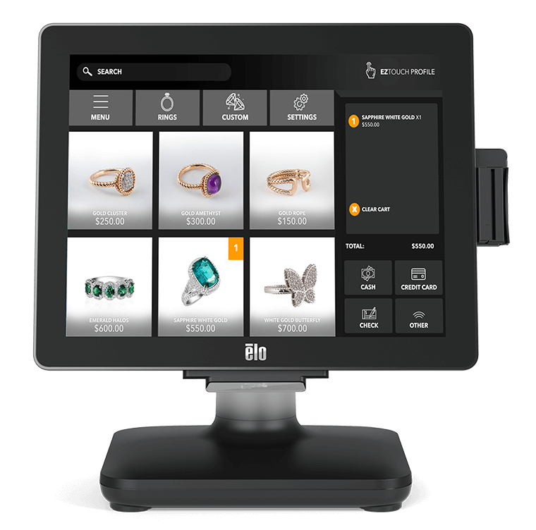 Elo All in one touchscreen pos terminal with Elo Edge Connect Technology