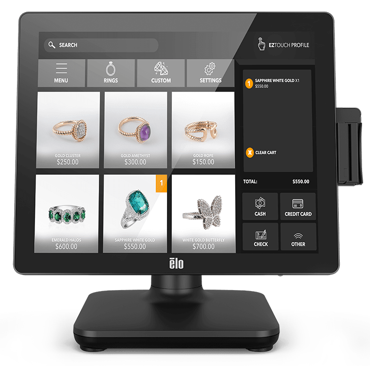 Elo All in one touchscreen pos terminal with Elo Edge Connect Technology