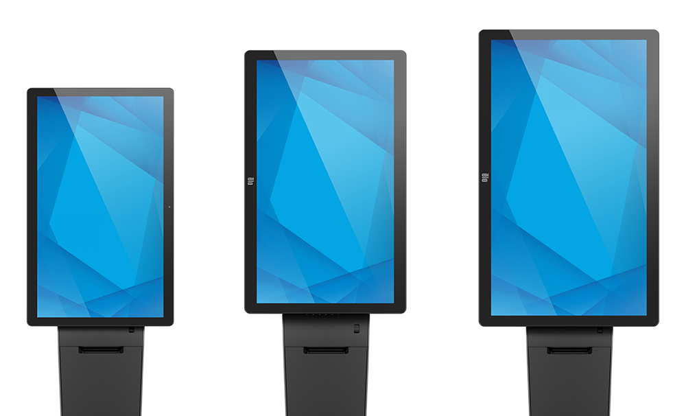 Photograph of Elo Wallaby Pro touch screen kiosk display options